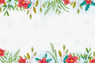 水彩画圣诞背景