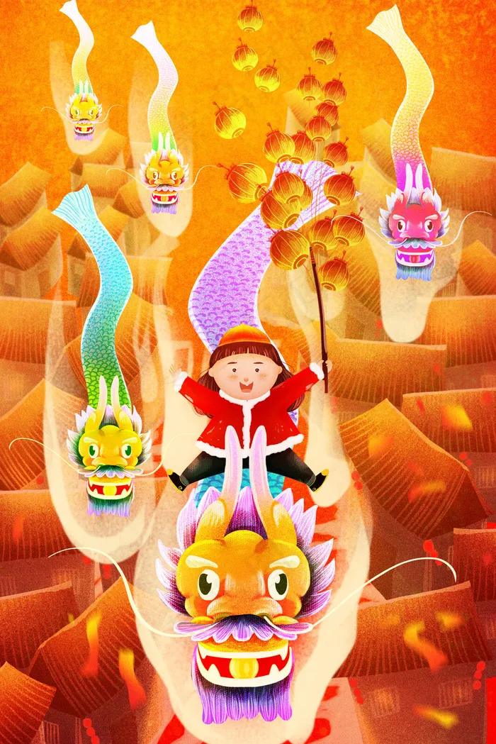 新年春节过节新春大吉(3545*5315px 300 dpi )psd模版下载