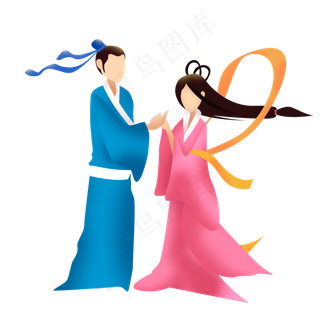 七夕牛郎织女元素