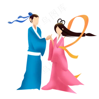 七夕牛郎织女元素