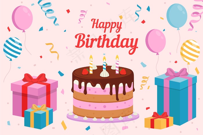 平面设计中的生日背景