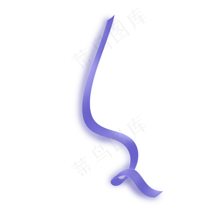 蓝紫色可爱丝带飘带彩带(2000X2000(DPI:300))psd模版下载