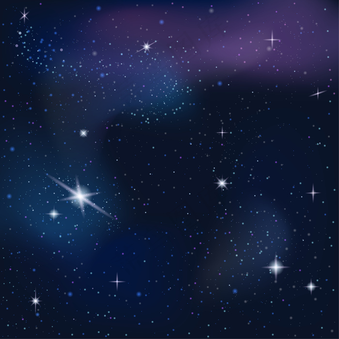太空背景，恒星星云。无限空间中的银河系。