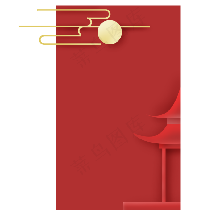 国庆节亭子提示框