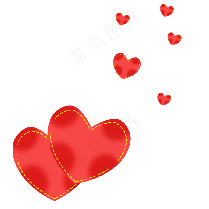 七夕情人节爱心漂浮素材