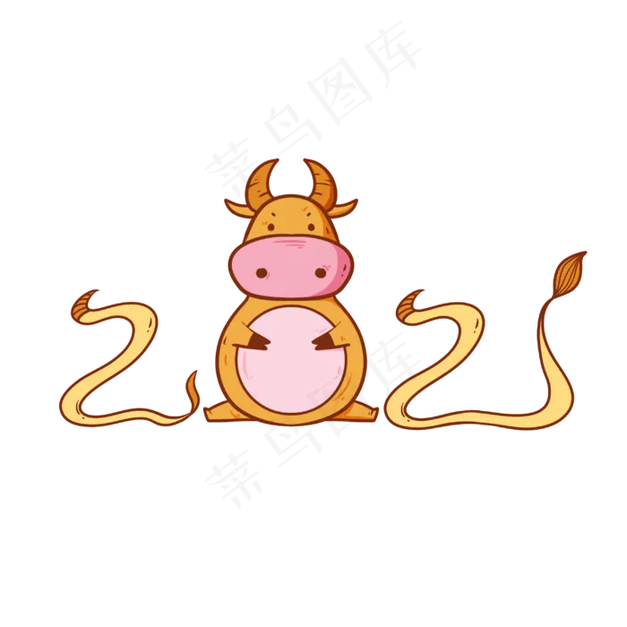 2021新年牛年小牛(3000X3000(DPI:300))psd模版下载