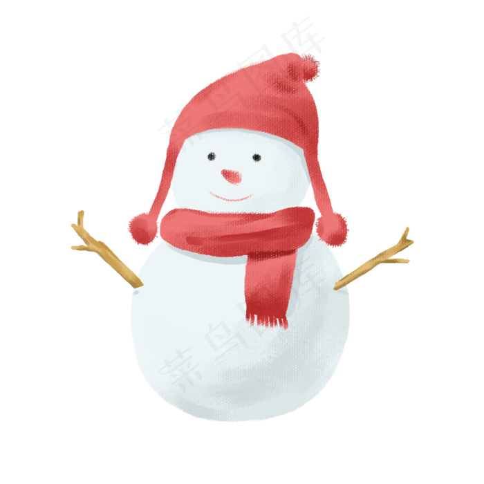 卡通手绘的冬季雪人(2000X2000(DPI:300))psd模版下载