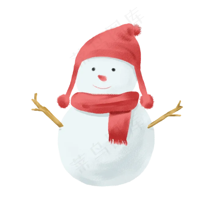 卡通手绘的冬季雪人(2000X2000(DPI:300))psd模版下载