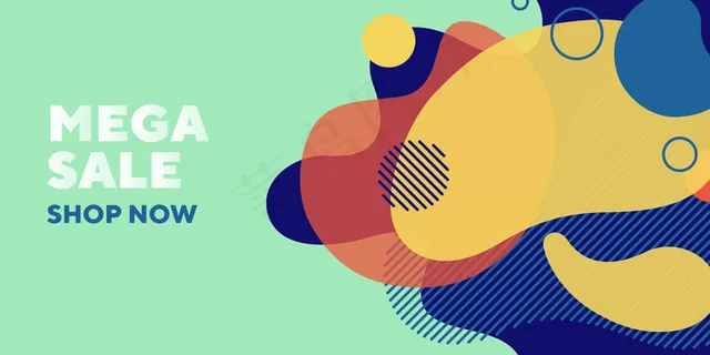 大型销售抽象横幅banner流体元素