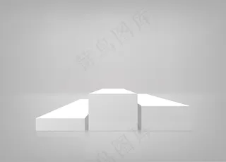 空舞台。白色背景。演讲台。插图。