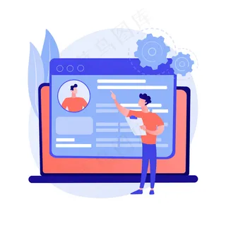 有能力撰写简历。专业简历建设者，网上求职，个人资料制作。非洲裔美国妇女填写数字表格概念图