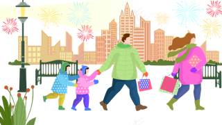 元旦新年家庭团聚