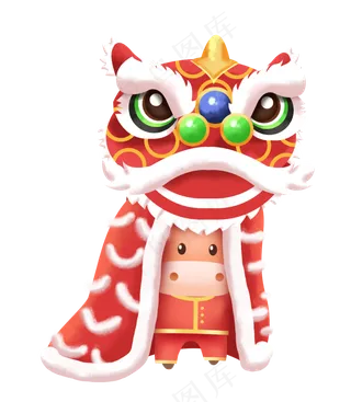 欢天喜庆牛年舞狮子