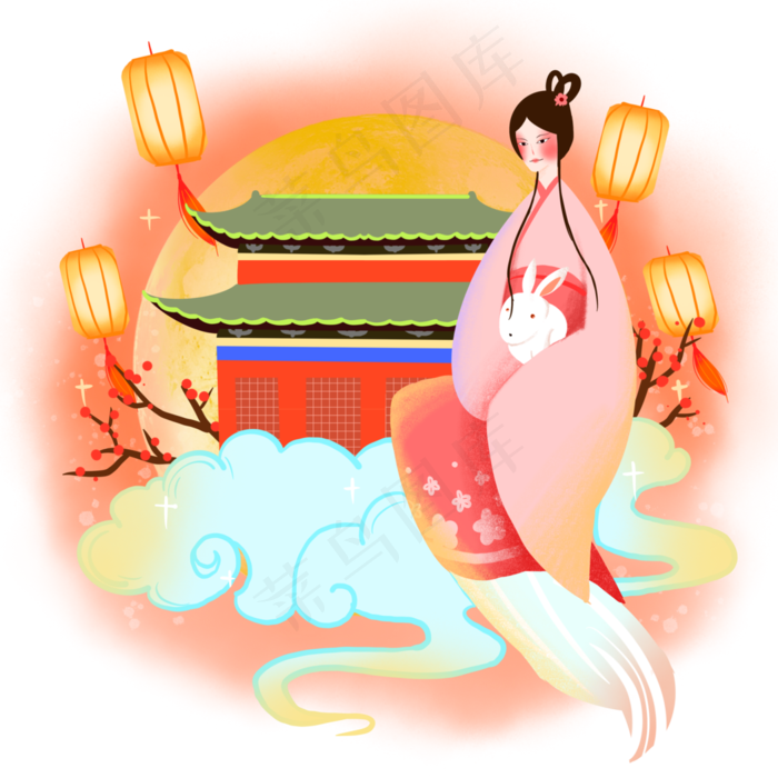中秋嫦娥仙八月十五(3500X3500(DPI:300))psd模版下载