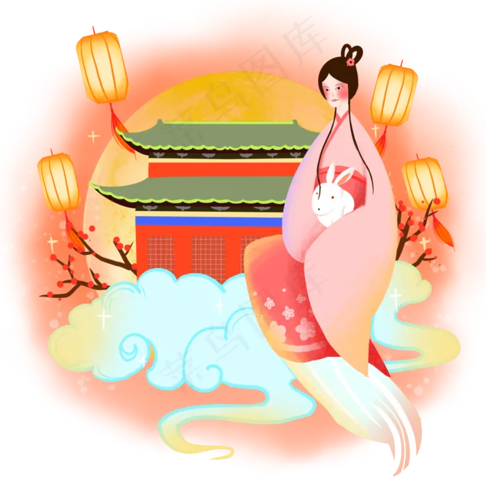 中秋嫦娥仙八月十五(3500X3500(DPI:300))psd模版下载