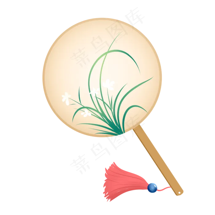 中秋节古风水墨兰花扇子(2000X2000(DPI:96))psd模版下载