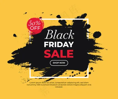 黑色星期五彩绘横幅banner