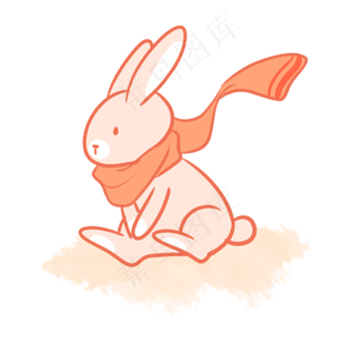 戴着围巾的兔子