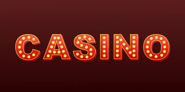 复古轻文字赌场。复古灯泡。股票插图。