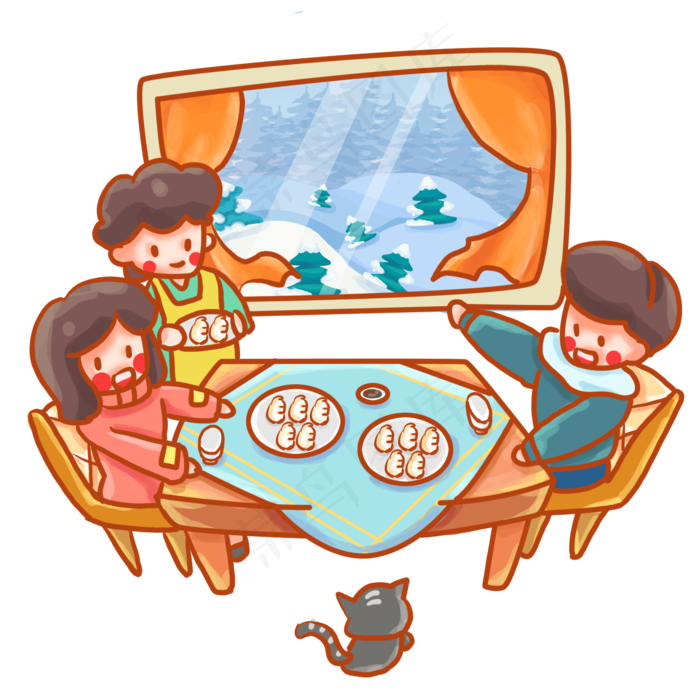 二十四节气立冬冬季团圆