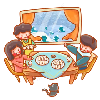 二十四节气立冬冬季团圆