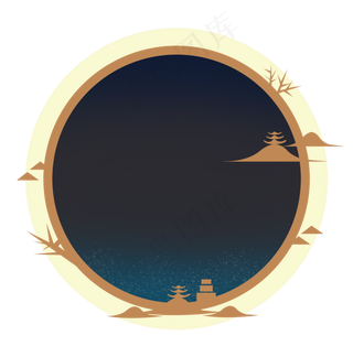 中秋节月圆边框