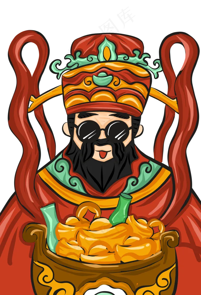 潮国财神爷(1326X1942(DPI:300))psd模版下载