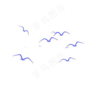 飞翔海鸥手绘海鸥,免抠元素