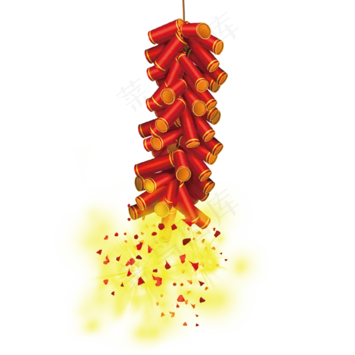 红色创意鞭炮元素,免抠元素(2000X2000(DPI:300))psd模版下载