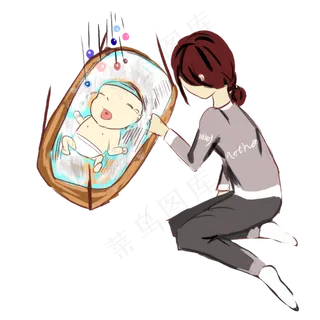 母亲节手绘温柔母亲形象