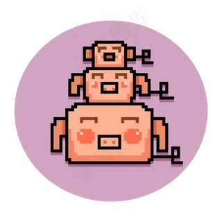 像素风格三只小猪