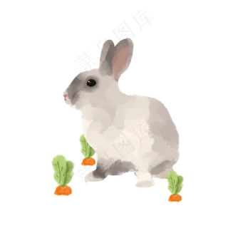 兔子商用中秋节玉兔元素