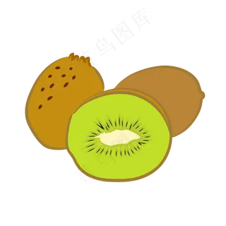 新鲜水果猕猴桃矢量图