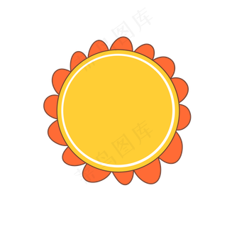 黄色系卡通太阳花免扣边框