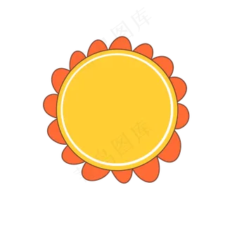 黄色系卡通太阳花免扣边框