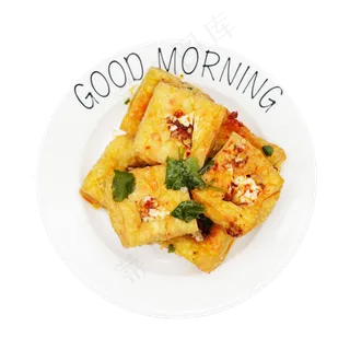 白色盘子臭豆腐,免抠元素 白色盘子臭豆腐,免抠元素