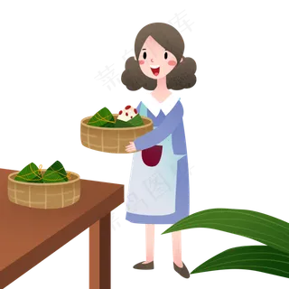 包粽子的小女孩