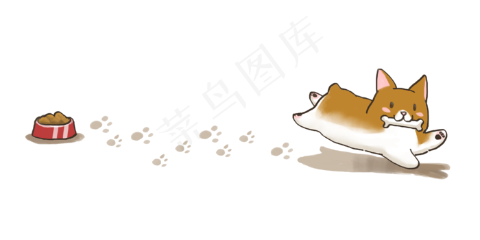 吃骨头的小狗分割线,免抠元素(4000X2000(DPI:300))psd模版下载