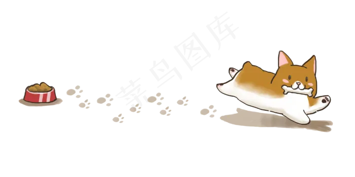 吃骨头的小狗分割线,免抠元素(4000X2000(DPI:300))psd模版下载
