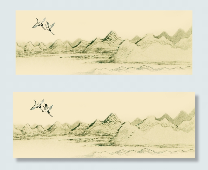 风景中国风平面单色海报背景