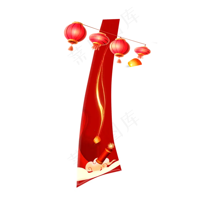 新年喜庆数字1(2000*2000px 	      )psd模版下载