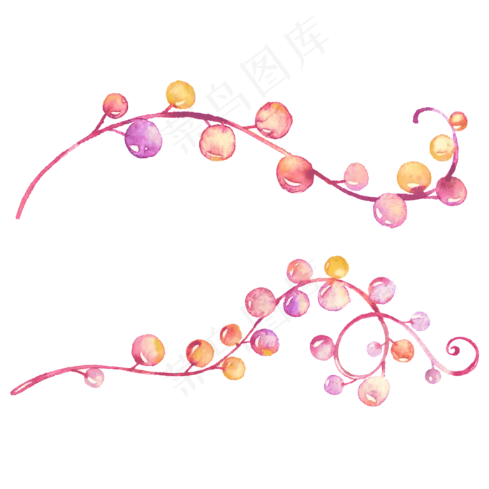 水彩花卉植物(2000X2000(DPI:300))psd模版下载