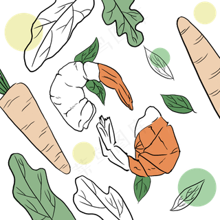 下午茶ins风餐桌美食虾蔬果装饰底,免抠元素