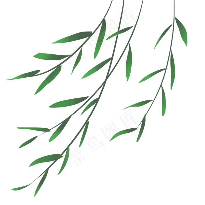清明节风里的柳枝,免抠元素