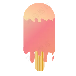 扁平噪点风夏季清凉融化水蜜桃雪