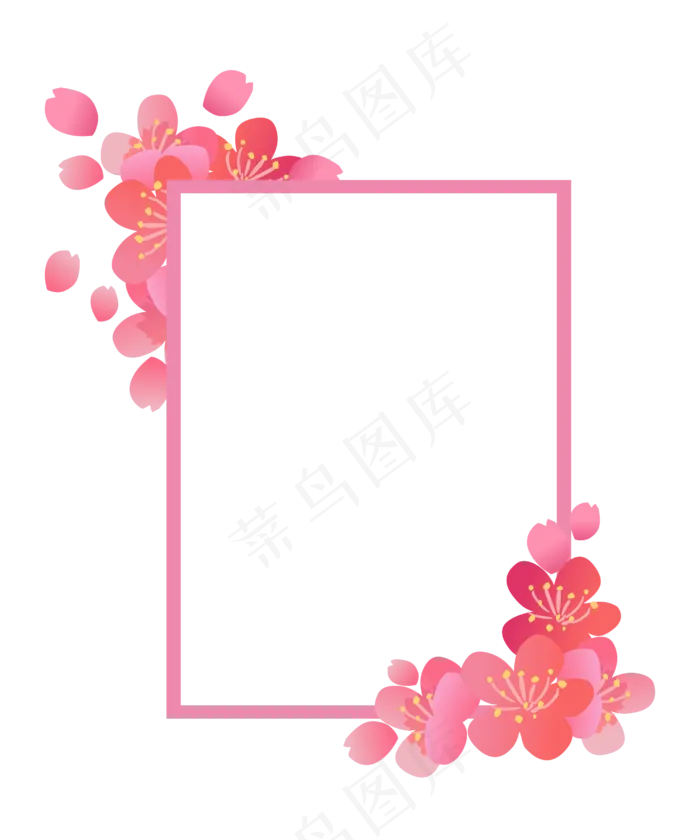 樱花边框(2500*3000px 300 dpi )ai矢量模版下载