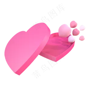 七夕情人节爱心礼盒,免抠元素