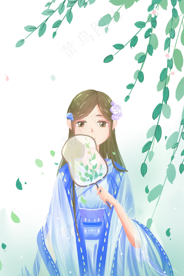 绿色唯美卡通小清新治愈夏季(1000X1499(DPI:300))psd模版下载