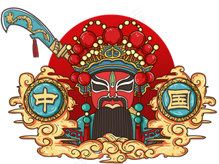 关羽脸谱国风京剧,免抠元素
