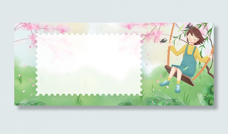 清明节小长假踏青出游海报背景